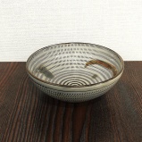 小鹿田焼の５寸鉢　飛び鉋　うちかけ　【小石原焼】