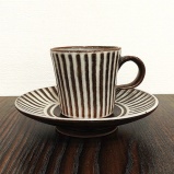 小鹿田焼のデミタスカップ　刷毛目　【小石原焼】