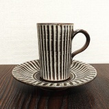 小鹿田焼のコーヒーカップ　刷毛目　【小石原焼】