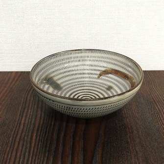 ５寸鉢　飛び鉋　うちかけ　【小石原焼】