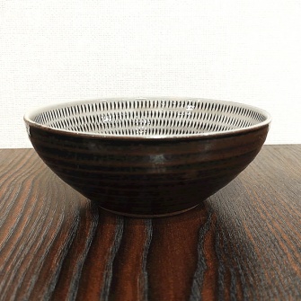 ４寸小鉢　内黒　飛び鉋　【小石原焼】