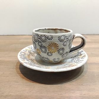 コーヒーカップセット　白　【武雄焼】